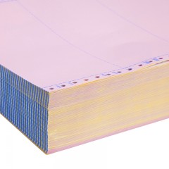 齐心 优品241-4彩色600页撕边电脑打印纸 600页 四等分 整张 彩色 CC2411-40K 撕边