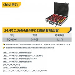 deli得力DQ91004_24件12.5mm系列VDE绝缘套筒组套