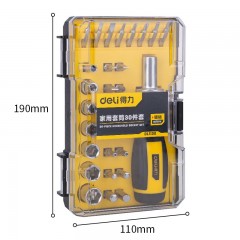 deli得力DL1130棘轮手柄精密螺丝刀30件套