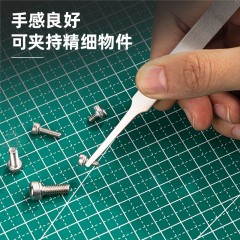 deli得力DL396202镊子120mm平头不锈钢