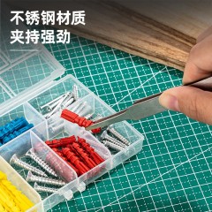 deli得力DL396202镊子120mm平头不锈钢